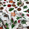 Vianočný bavlnenej látky vzor Vianoce na Bielom, metráž 160 cm