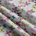 Tissu coton au métre imprimé Papillons Nez couleur gris