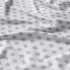 Tissu coton au mètre, 125 g/m², largeur 160 cm, imprimé Pentagones gris et blanche