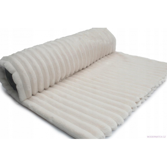 Minky látka PROUZKY barva ECRU