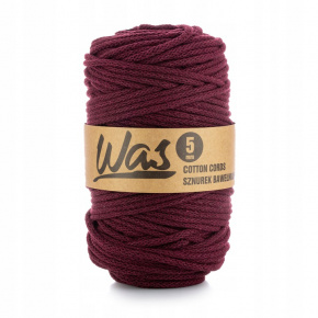 Cordons tressé coton 5 mm, 100 m, couleur bordeaux 180 Cordons tressé coton 5 mm, 100 m, couleur bordeaux 180