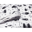 Tissu coton au métre imprimé Cactus noir sur blanche