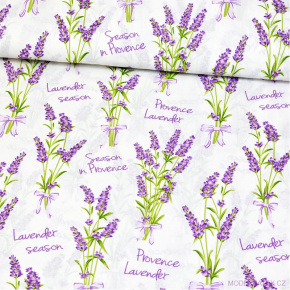 Tissu en coton au mètre, 125 g/m², largeur 160 cm, imprimé à fleurs sur fond blanc