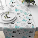 Tissu coton au métre imprimé Baleine Turquoise