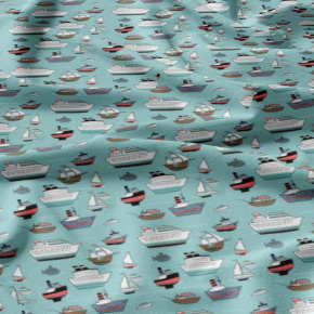 Tissu coton au métre imprimé Bateaux bleu Tissu coton au métre imprimé Bateaux bleu