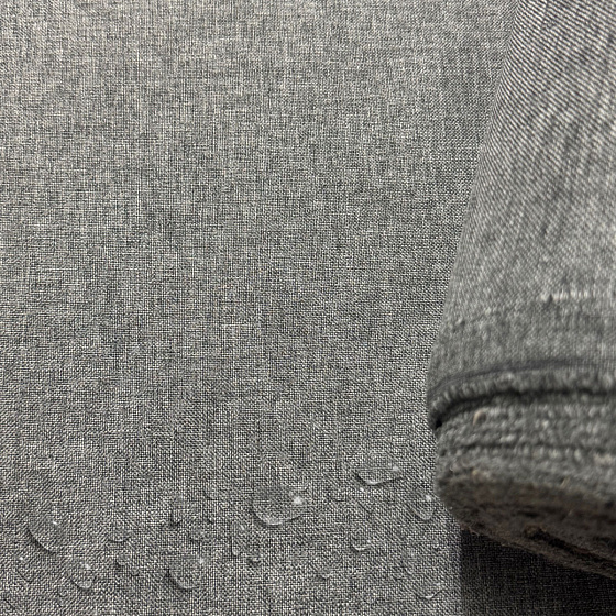 Nepromokavá látka Imitace lnu-23, Šedá