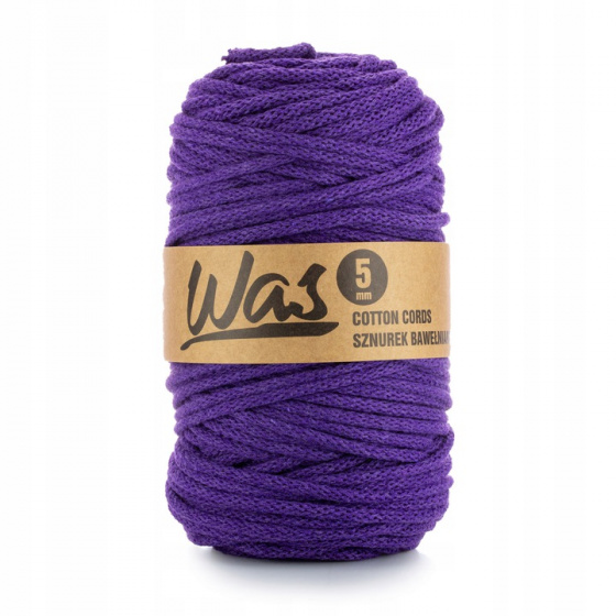 Cordons tressé coton 5 mm, 100 m, couleur violet 140