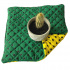 Coussin d'assise 40x40x2cm Pois Noir sur Vert et Jaune