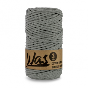 Cordons tressé coton 3 mm, 100 m, couleur gris fn.