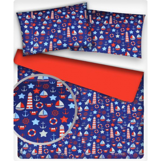 Dětské bavlněná látka metráž vzor Baltíka modré