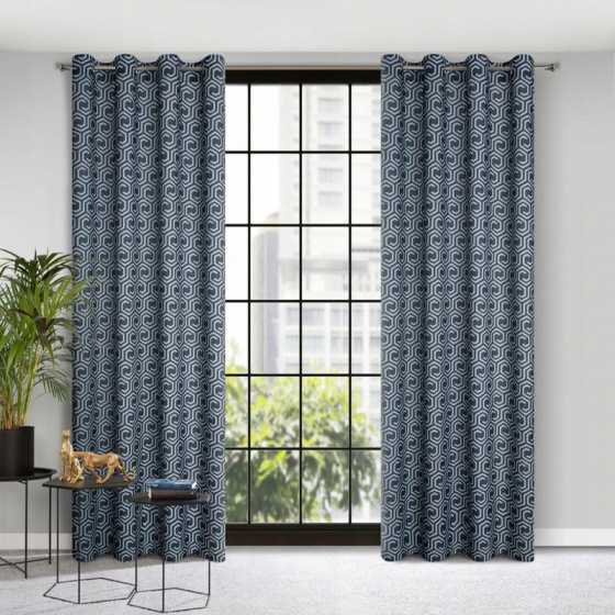 Rideaux motifs Juliet couleur graphite 140 x 250 cm 