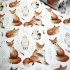 Tissu coton au métre imprimé Ecureuil et Hibou couleur blanche
