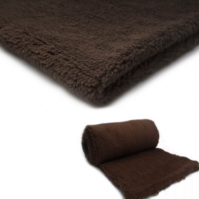 Tissu imitation fourrure d'agneau, 320 g/m², largeur 160 cm, 06 maron