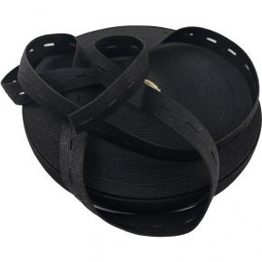 Elastique boutonnière 20 mm noir 25 m Elastique boutonnière 20 mm noir 25 m