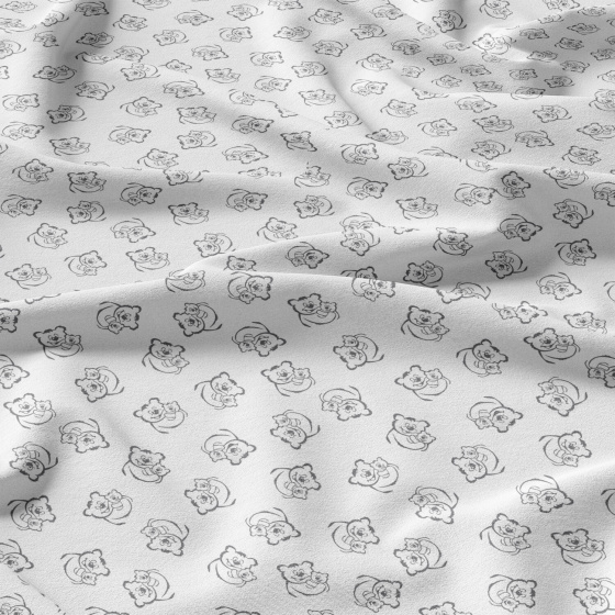 Tissu coton au métre imprimé Ours couleur blanche
