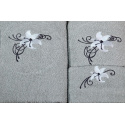Serviette de toilette à broder en coton, éponge (3 pièces) Grise