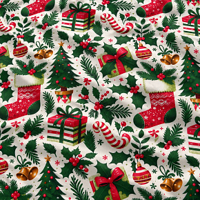 Tissus en coton de Noël au mètre, 160 cm motif Noël Blanc Tissus en coton de Noël au mètre, 160 cm motif Noël Blanc