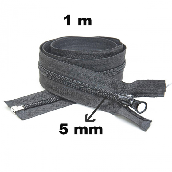 Fermeture à glissière en spirale Graphite 5 mm longueur 100 cm