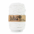 Cordons tressé coton 9 mm, 50 m, couleur blanche 010