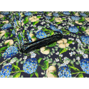 Tissu coton au métre motif Fleurs bleu marine