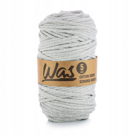 Cordons tressé coton 5 mm, 100 m, couleur gris clair 030