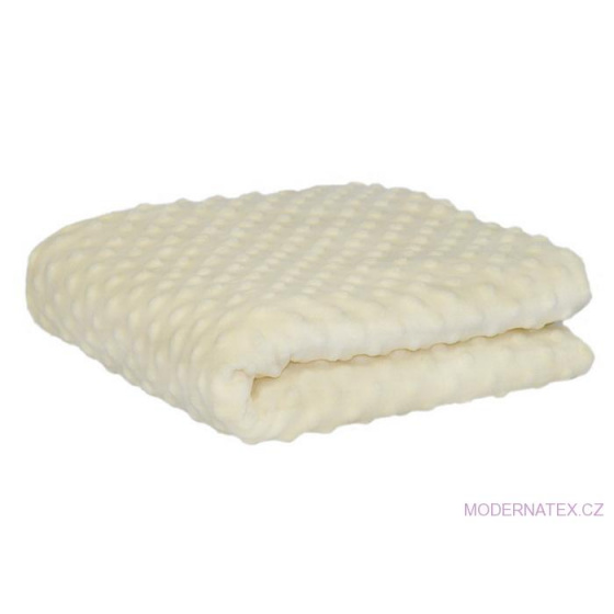 Minky 380 látky mikroplyš puntík  barva ecru