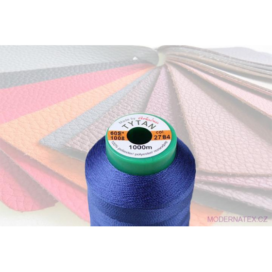 Čalounická šicí nitě TYTAN 60E 1000 m  modrá barva  2784