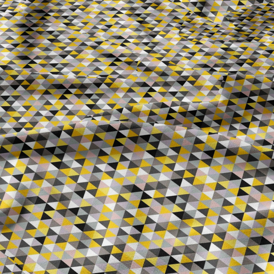 Tissu en coton uni au mètre, 125 g/m², largeur 160 cm, Triangulair jaune gris