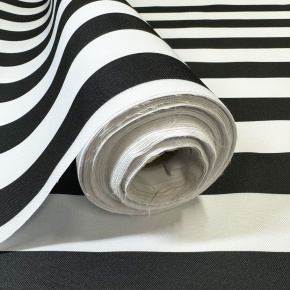 Tissu d'extérieur, déperlant pour transats et hamacs de jardin, blanc-noir, 5 cm