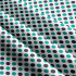 Tissu coton au métre couleur blanche pois turquoise et bleu 22 mm