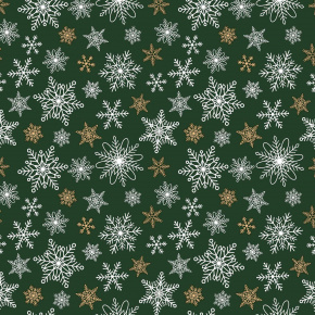 Tissus en coton de Noël au mètre, motif Étoiles de Noël Verte 160 cm