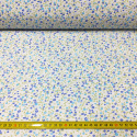 Tissu en coton au mètre, 125 g/m², largeur 160 cm, imprimé à fleurs bleues