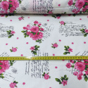 Tissu en coton au mètre, 125 g/m², largeur 160 cm, imprimé à fleurs rouges