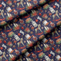 Tissus en coton de Noël au mètre, Garde de Noël blue-marine, 160 cm