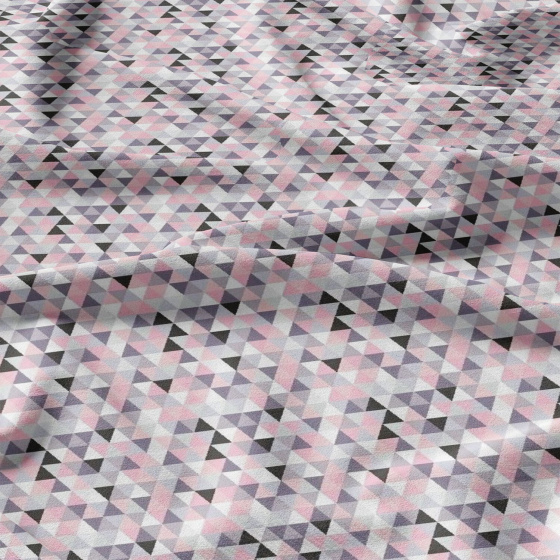 Tissu en coton uni au mètre, 125 g/m², largeur 160 cm, Triangulair rose 2cm 