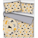 Tissu coton au métre imprimé Chats Milk couleur biege