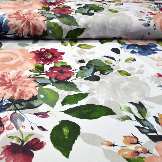 Bavlněné látký vzor Kztičky na bílém