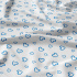 Tissu coton au métre couleur blanche, coeurs Bleu