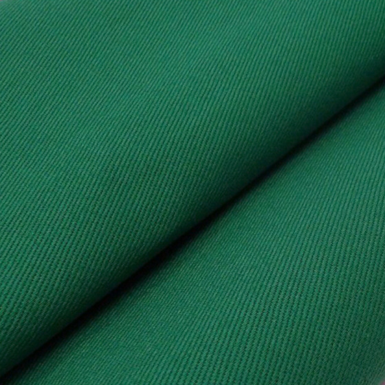 Tissu sergé de coton, 245 g/m², largeur 150 cm, au mètre, vert foncé