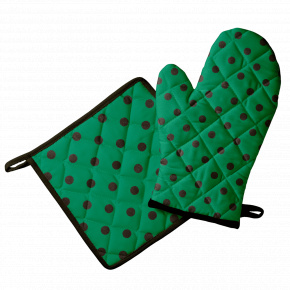 Gant et tapis de cuisine, Pois Vert