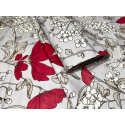 Tissu coton Fleurs sur gris