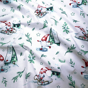 Tissus en coton de Noël au mètre, 160 cm motif Noël blanche Tissus en coton de Noël au mètre, 160 cm motif Noël blanche