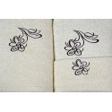 Serviette de toilette à broder en coton, éponge (3 pièces) Crème