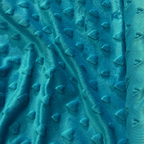 Tissu minky coeurs, 330 gr/m2, largeur 160 cm, turquoise Tissu minky coeurs, 330 gr/m2, largeur 160 cm, turquoise