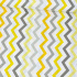 Tissu coton au métre couleur blanche zigzag gris et jaune
