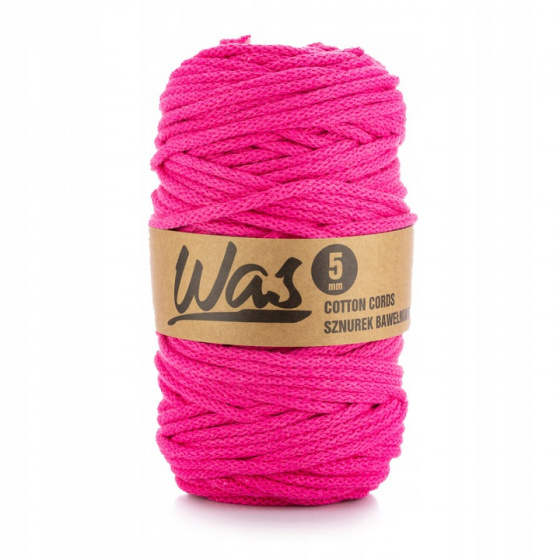 Cordons tressé coton 5 mm, 100 m, couleur fuchsia 110