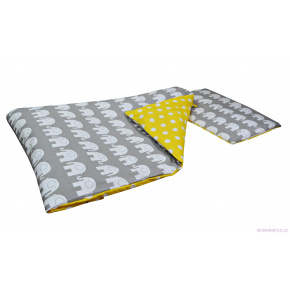 Linge de lit de bébé 2 pièces Ělěphants culeur Gris