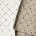 Ekokoža MIX 3x3 cm, farba béžová prešívaná hnědými niťami, metráž 145 cm
