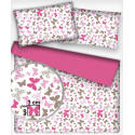 Tissu coton au métre imprimé Papillons couleur rose modern