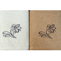 Serviette de toilette à broder en coton, éponge (2 pièces) Beige et Ecru